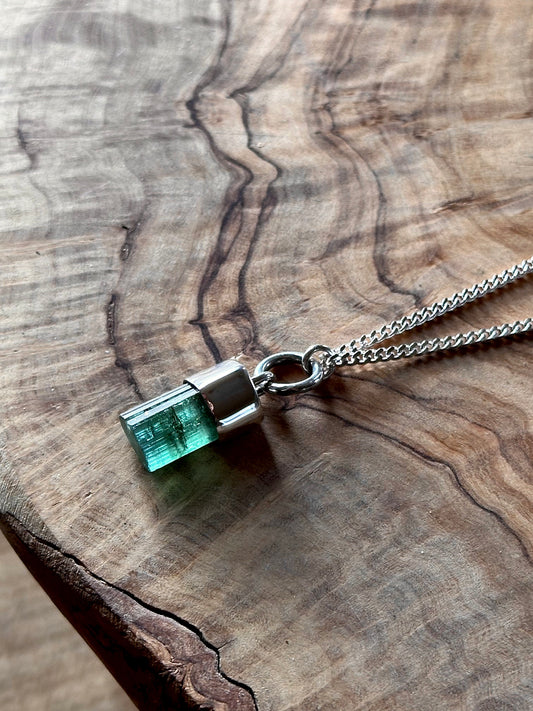 teal tourmaline pendant