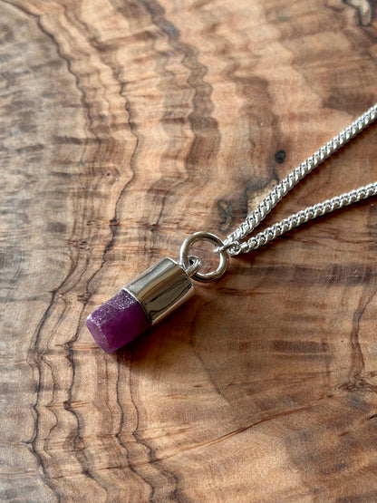 raw ruby crystal pendant