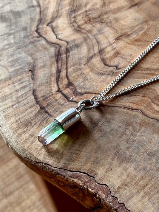 bicolor paprok tourmaline pendant