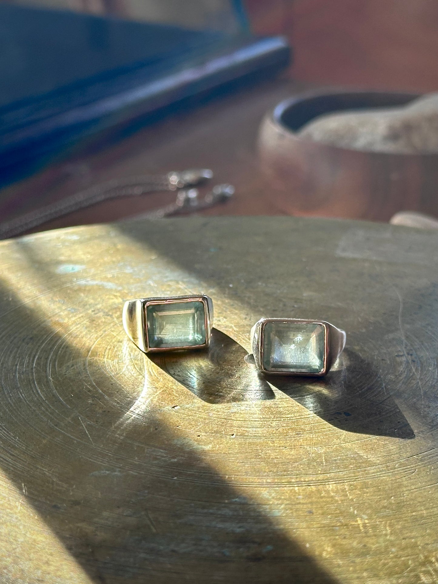 included aquamarine ring