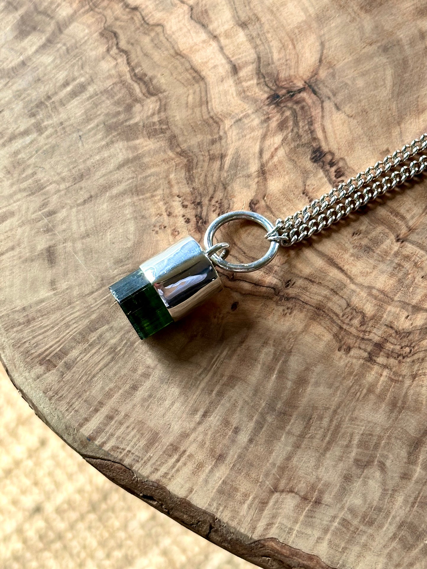 dark green tourmaline pendant