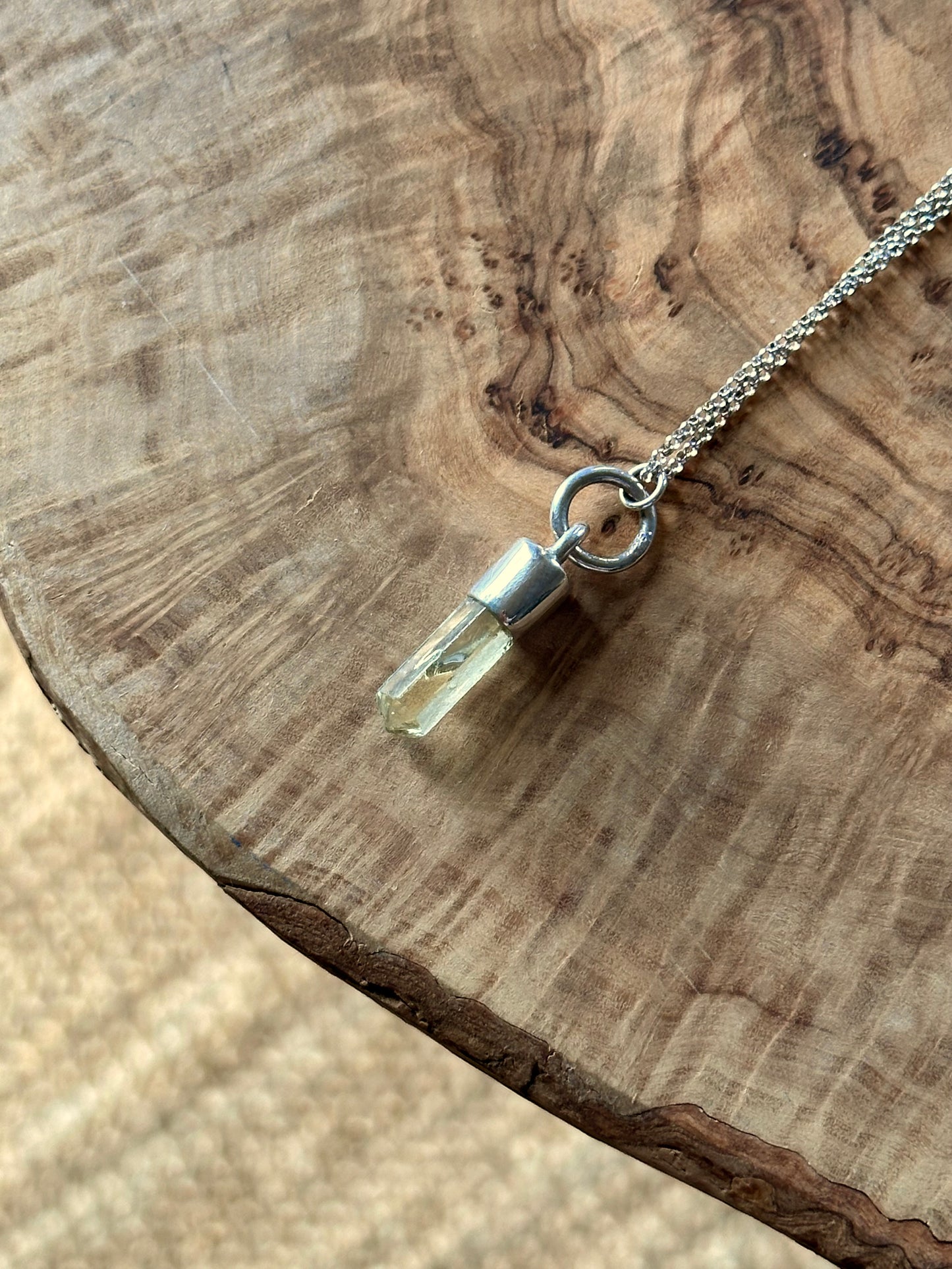 golden apatite crystal pendant