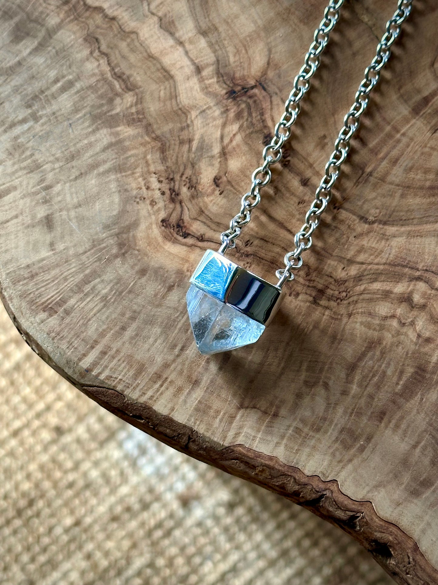 blue topaz crystal pendant