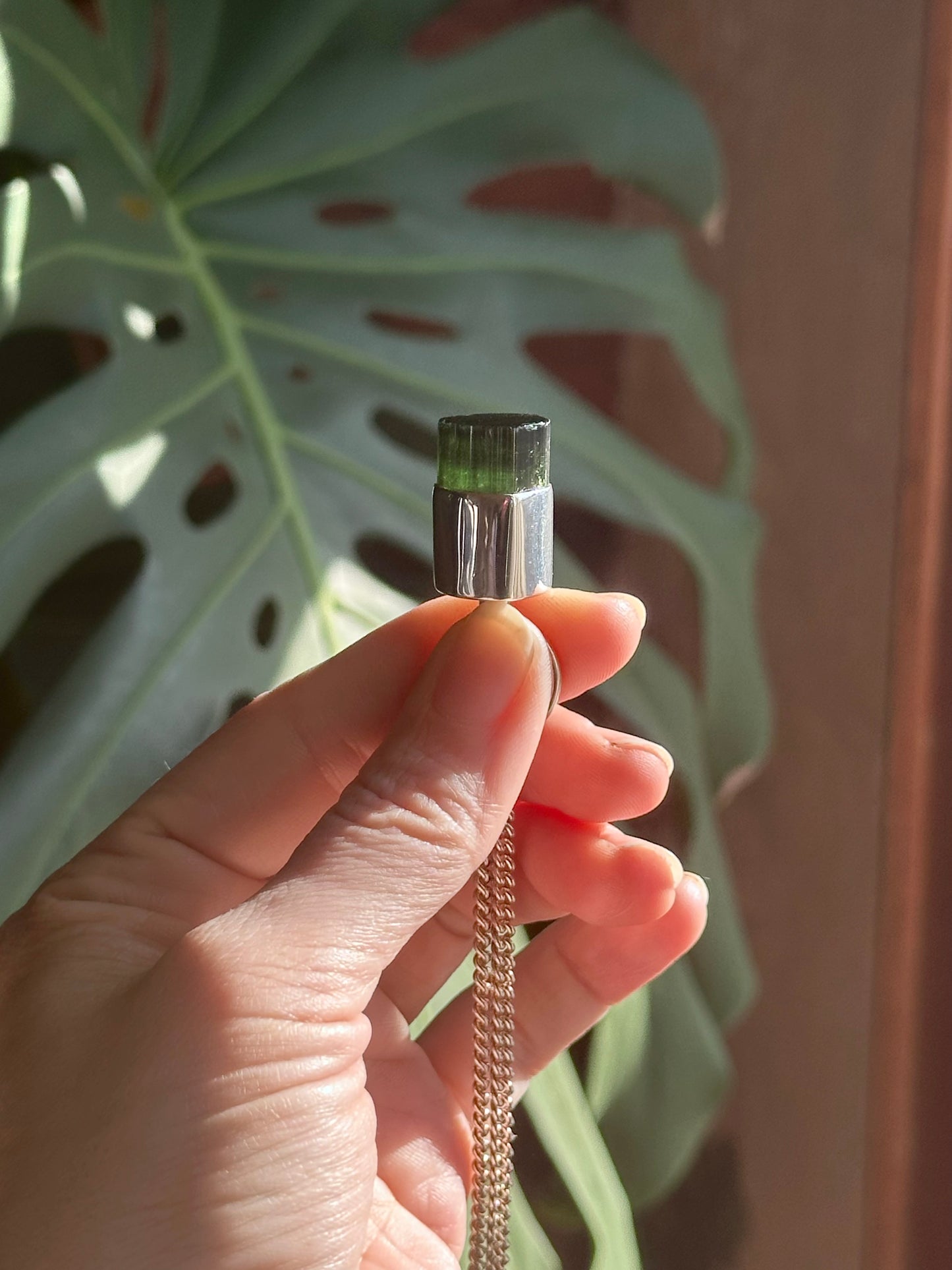 dark green tourmaline pendant