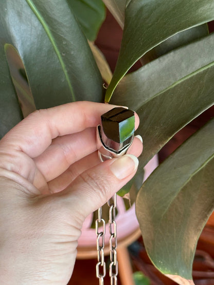 large black tourmaline pendant