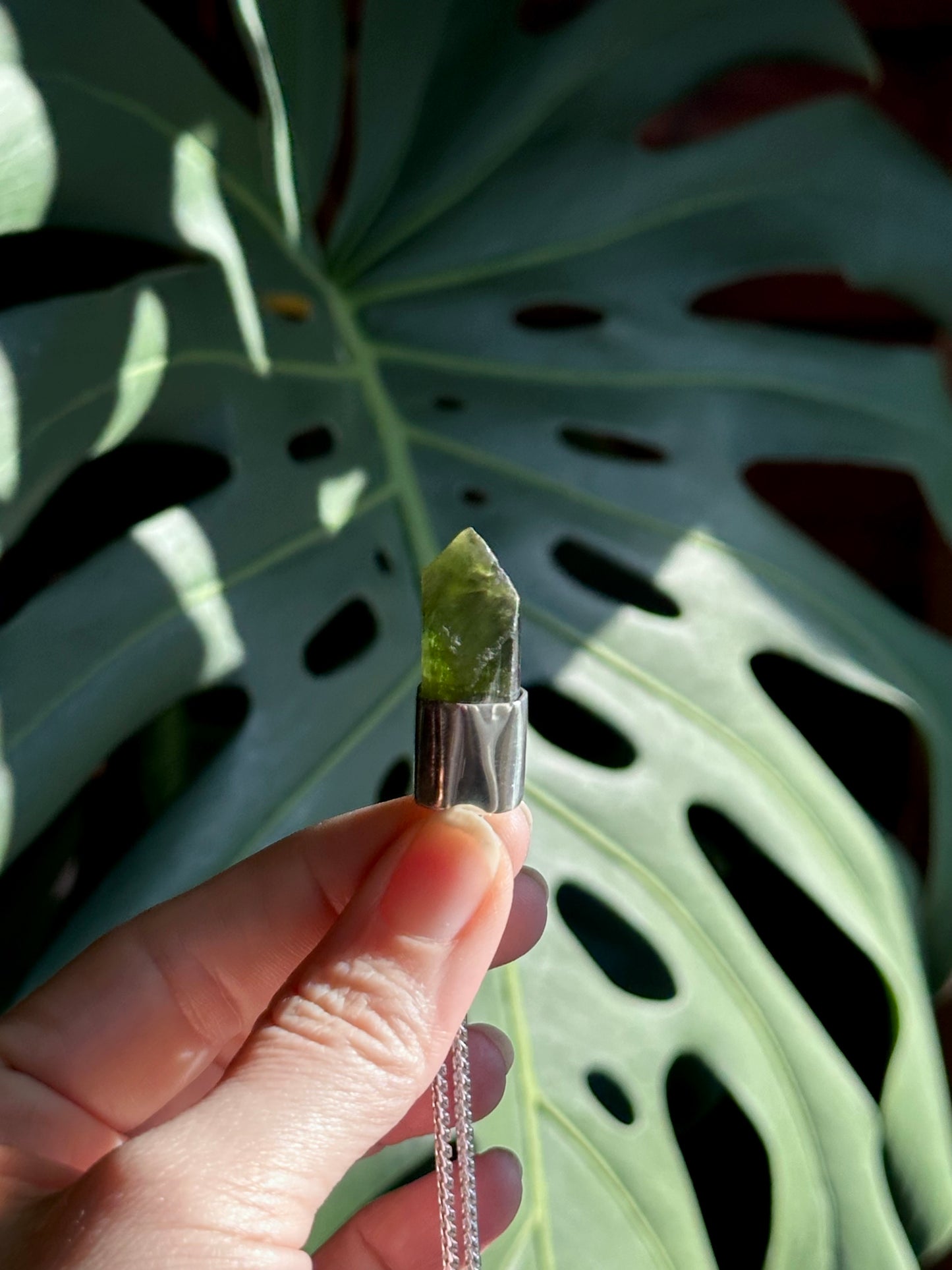 large green tourmaline pendant