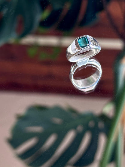 teal tourmaline ring