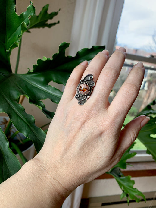 mexican fire opal Ring