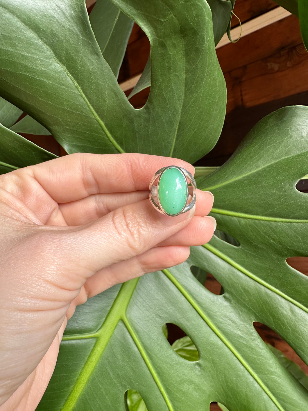 green opal ring