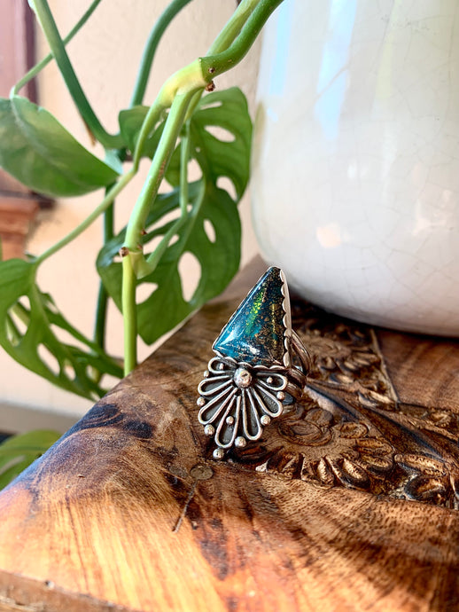 morenci 2 turquoise sunburst ring