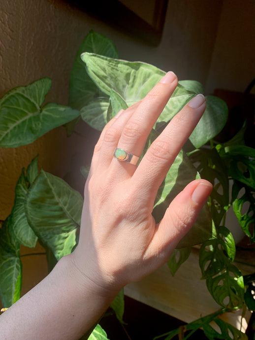 thick band opal ring