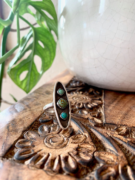 triplet turquoise ring